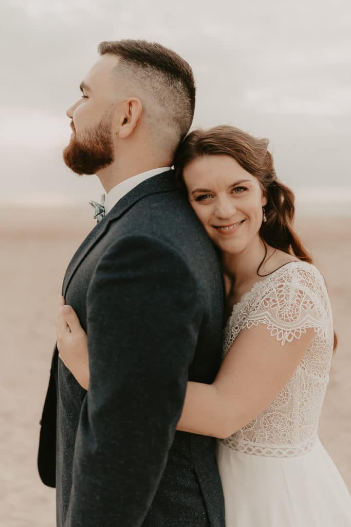 photo de mariés à la plage de la dune du pilat